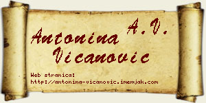 Antonina Vicanović vizit kartica
